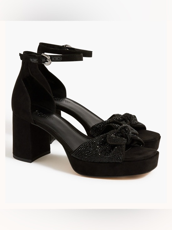 Shoes - J.Crew Rhinestone Bow Platform Heels